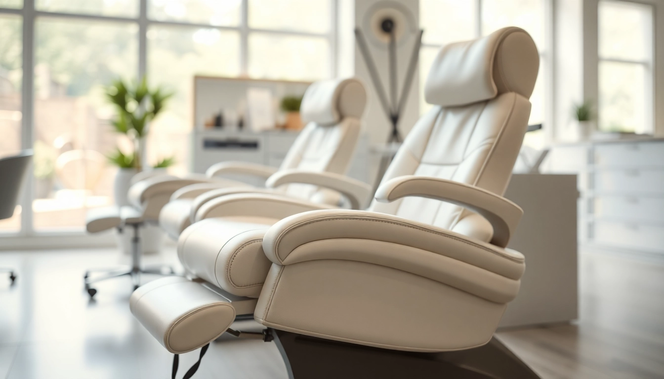 Hochwertiger kosmetikstuhl mit ergonomischem Design in einem modernen Salon.