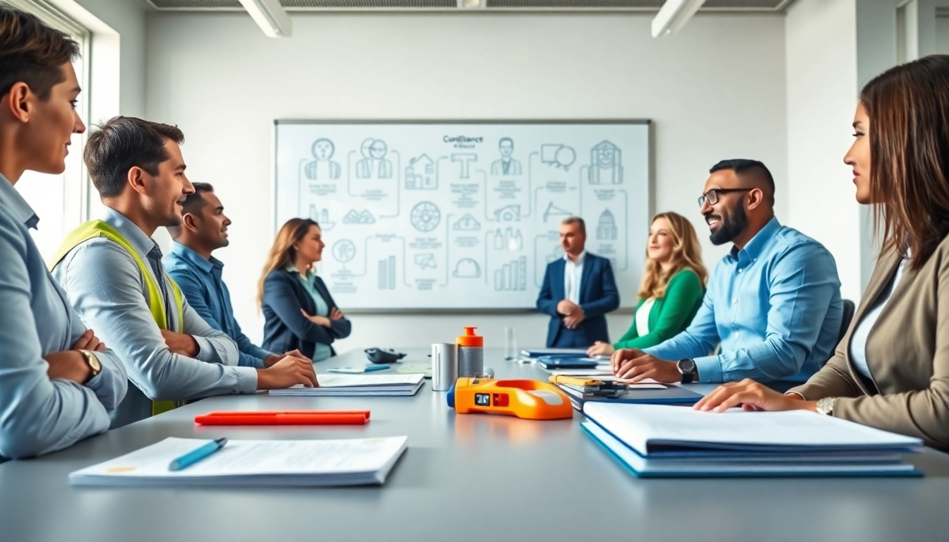 Promote Health and Safety Compliance through a collaborative team meeting in a professional setting.