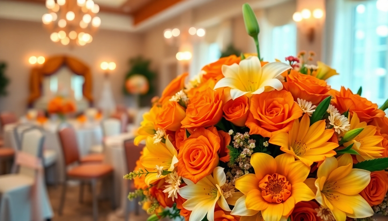 Beautiful floral display by an Orange County event florist showcasing vibrant blooms for special occasions.