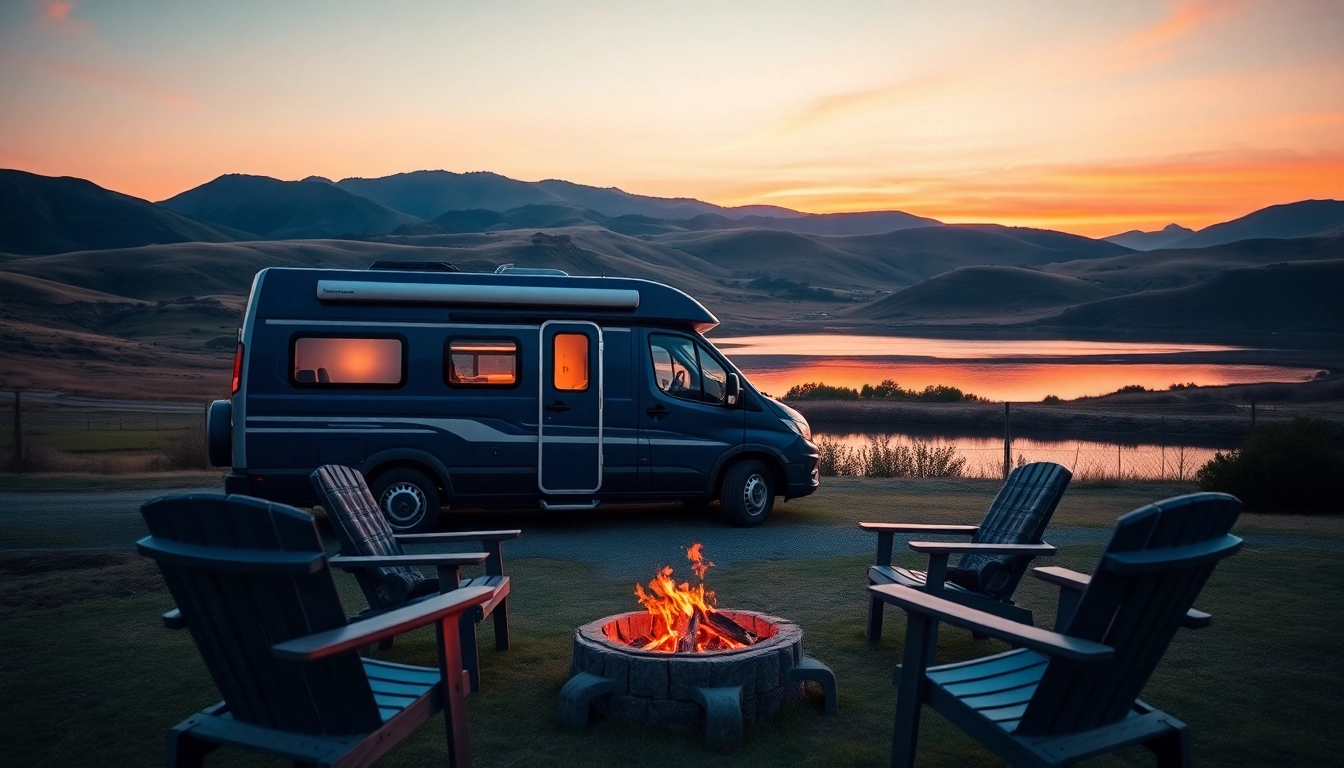 Admire this perfect campervan parked by a beautiful lake, inviting wanderlust and adventure.