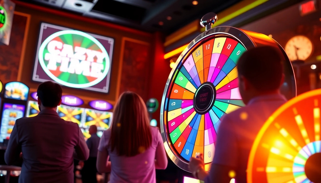 Crazy Time Italia: Players enjoying the thrilling live game show with an exciting spinning wheel.
