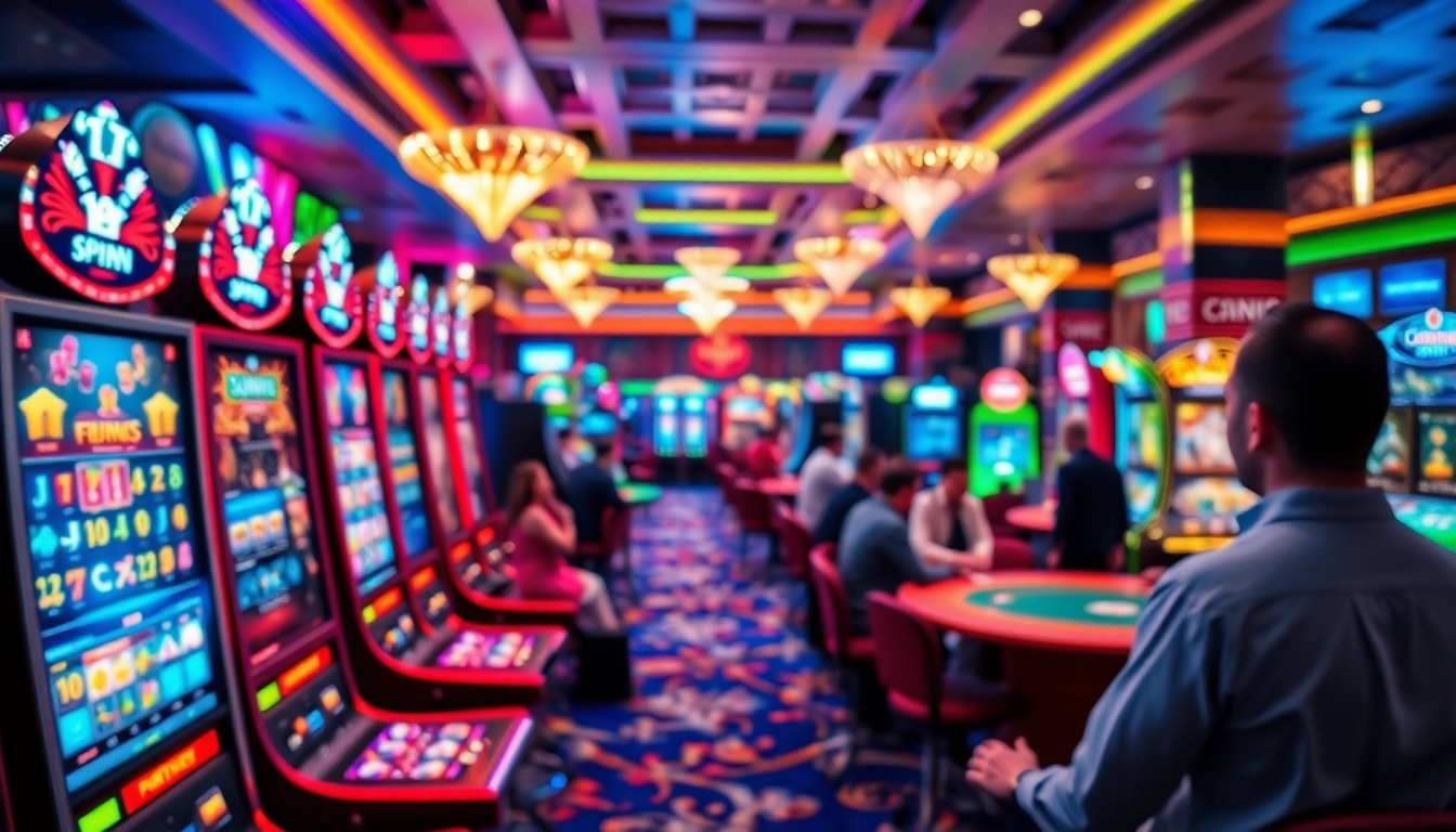 Engaging online casino Singapore gaming scene with exciting slot machines and vibrant atmosphere.