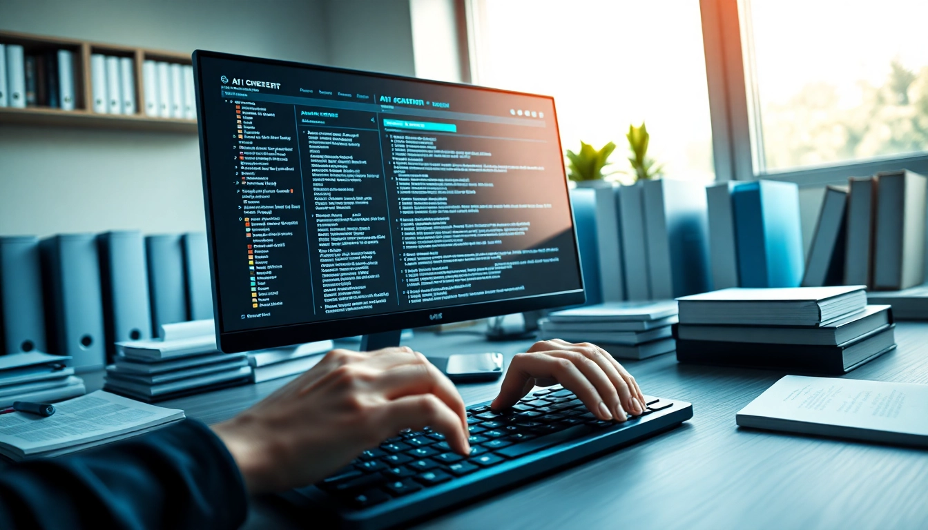 Maximize efficiency with an advanced AI checker in a modern workspace setting.