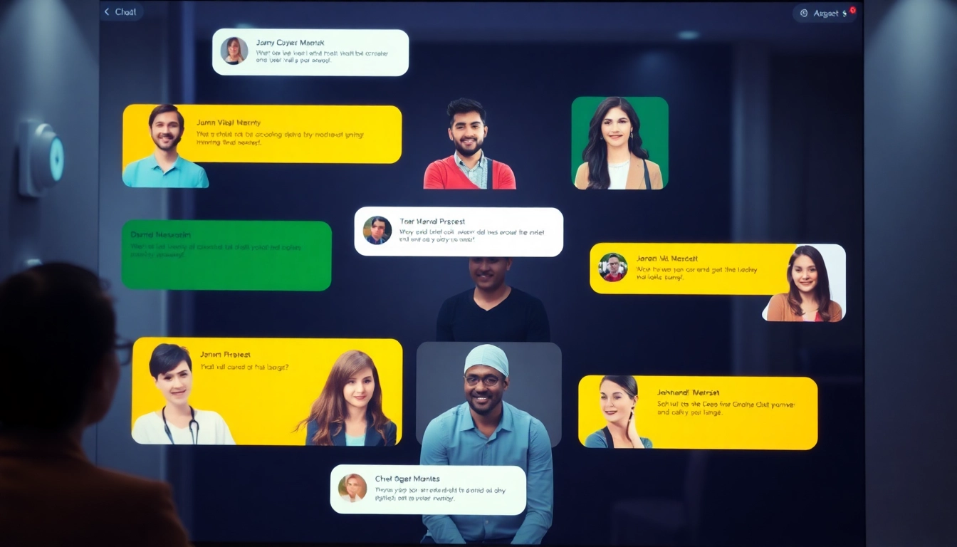 Engage in دردشة كتابية through a vibrant chat interface connecting diverse users.