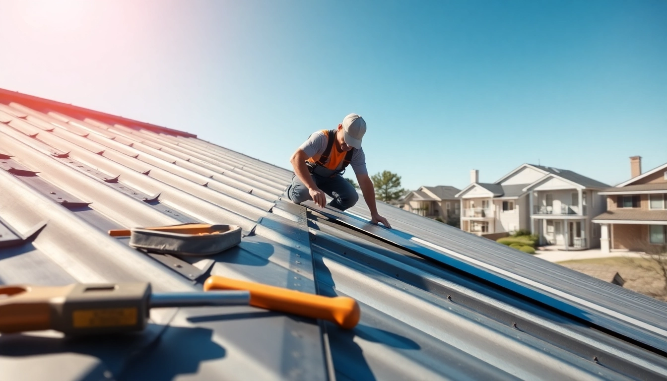 Expert metal roofing installation in Austin, showing skilled workmanship and high-quality materials.