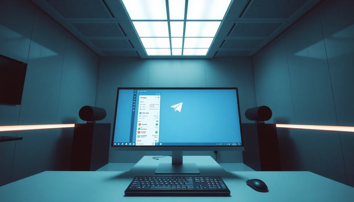 View of telegram电脑版中文 interface on a sleek computer setup highlighting effective communication tools.