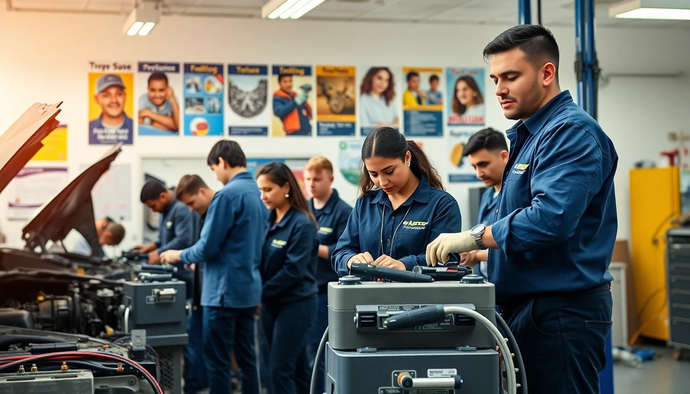 Students actively learning at a trade school in Tennessee, engaging with practical vocational training.