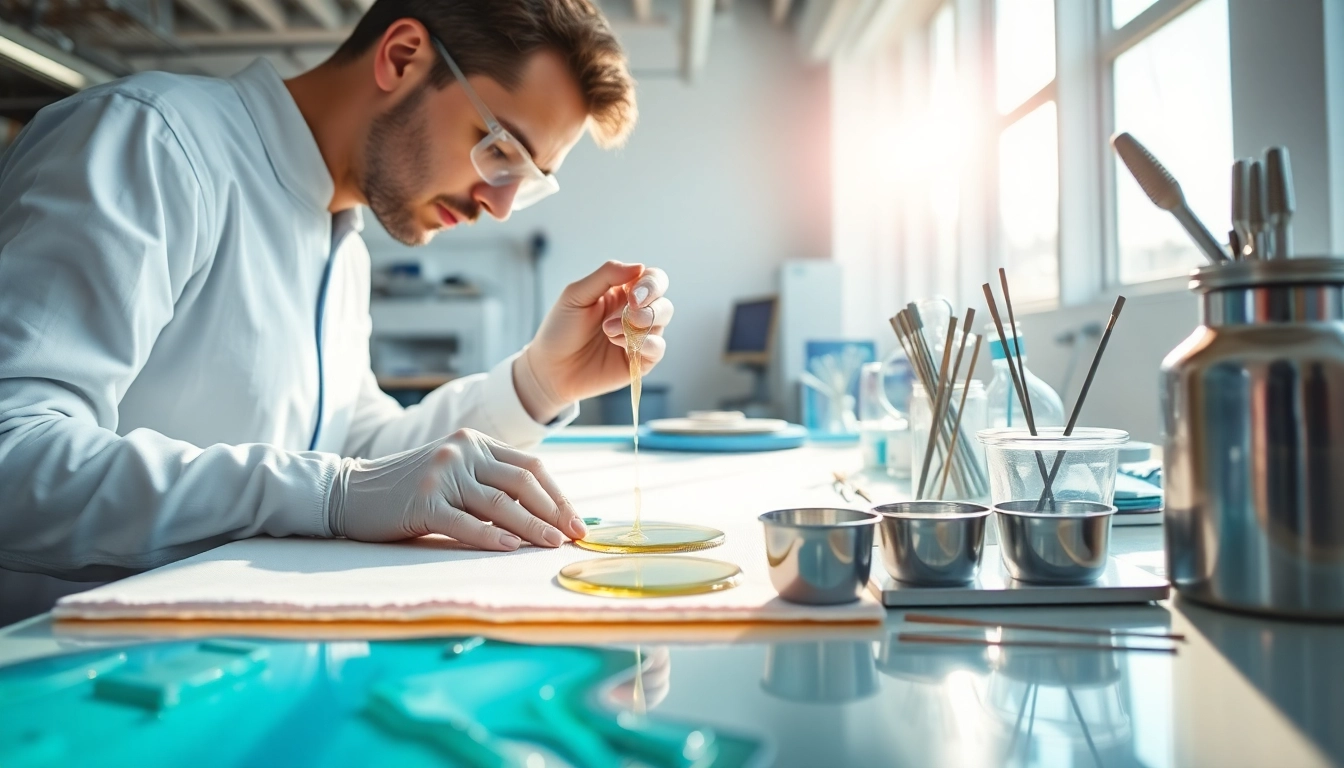 Applying infusion resins during a professional composite manufacturing process.