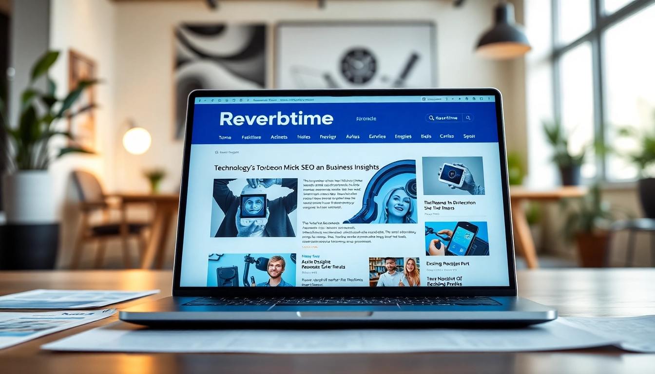 Highlighting the Reverbtime Magazine with a digital magazine layout and modern workspace.
