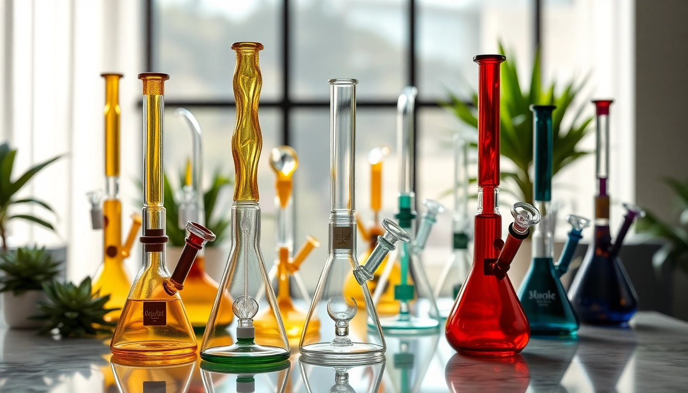Shop stylish dab rigs with intricate designs and vibrant colors on display.