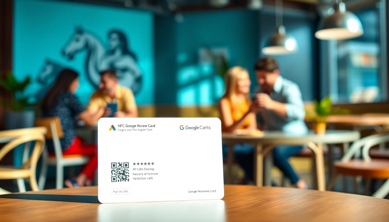 Engage customers with an NFC-enabled reviewcardsgoogle promoting easy feedback collection.
