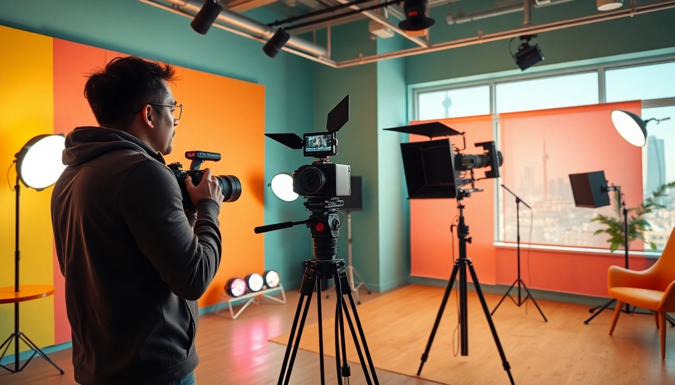 Showcasing Creative Video Shoots Toronto in an energetic studio setting with a professional videographer.