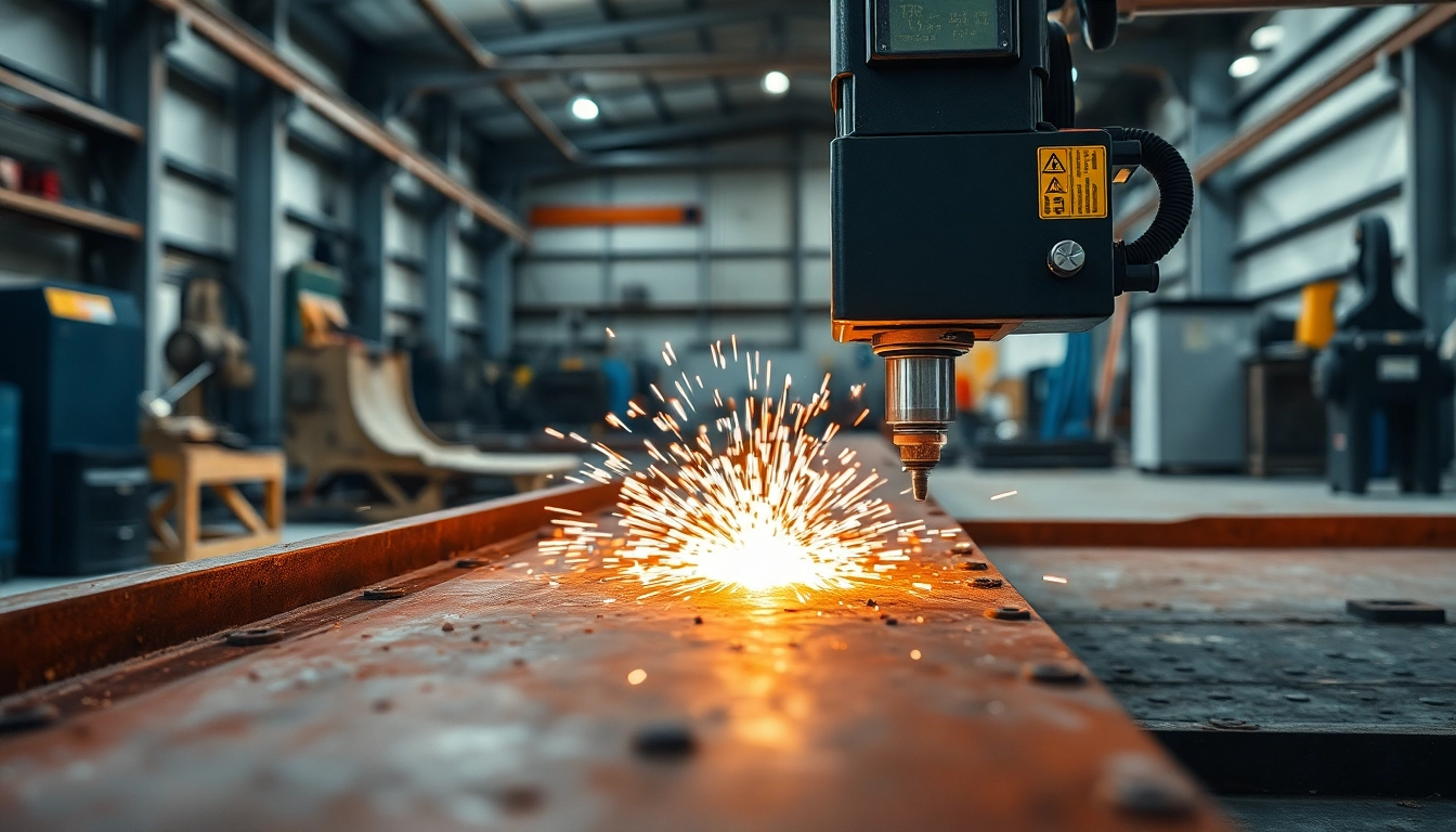 Laser cleaning machine efficiently removing rust from a metal surface in an industrial setting.