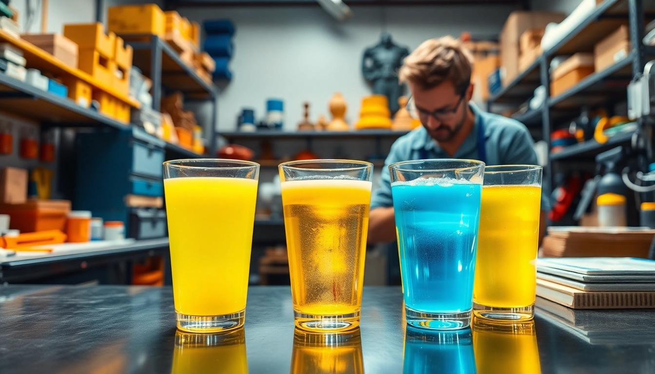 Crafting with infusion resins in a vibrant workshop environment.