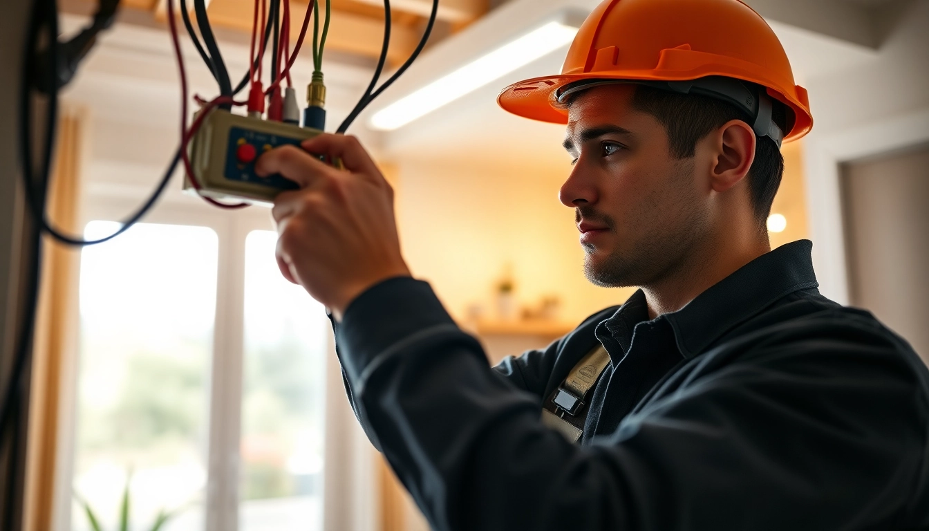 Delivering expert Electrical Service installation by a skilled electrician in a modern home setting.