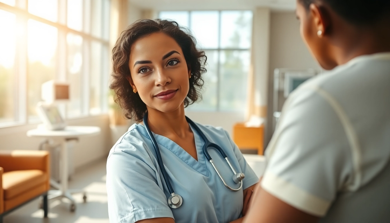 Alabama Board of Nursing professional nurse connecting with patients in a healthcare environment.