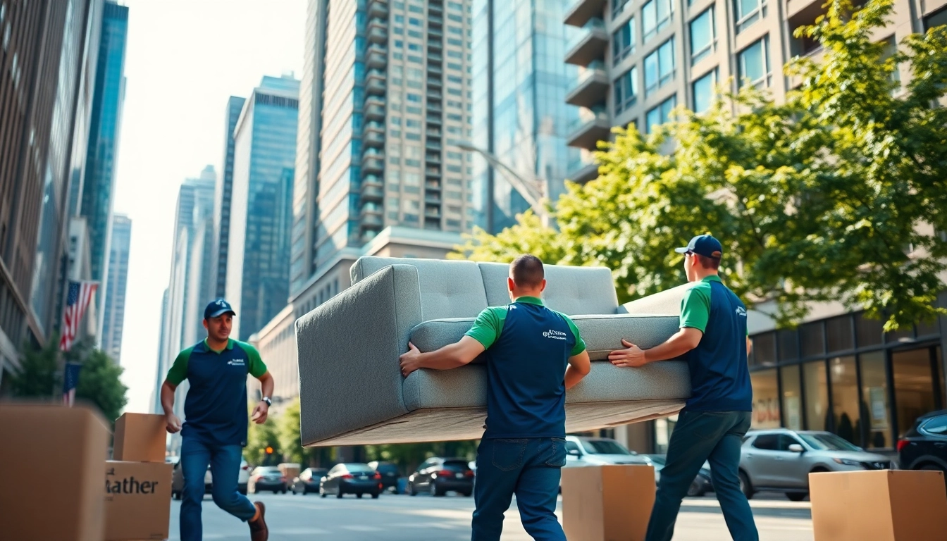 Local Toronto movers expertly handle moving tasks in a vibrant downtown setting.