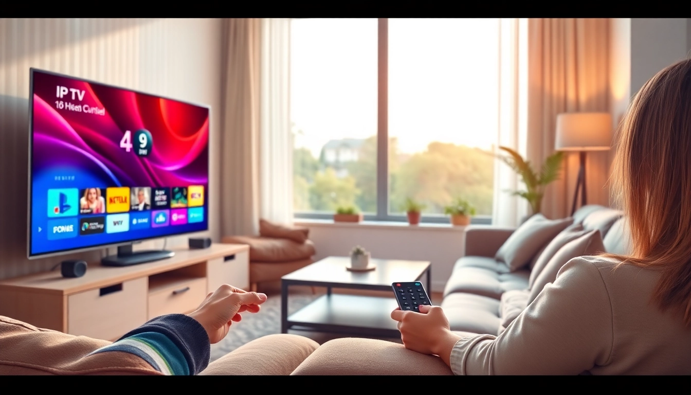 Comprar IPTV con una experiencia visual en un salón moderno y acogedor