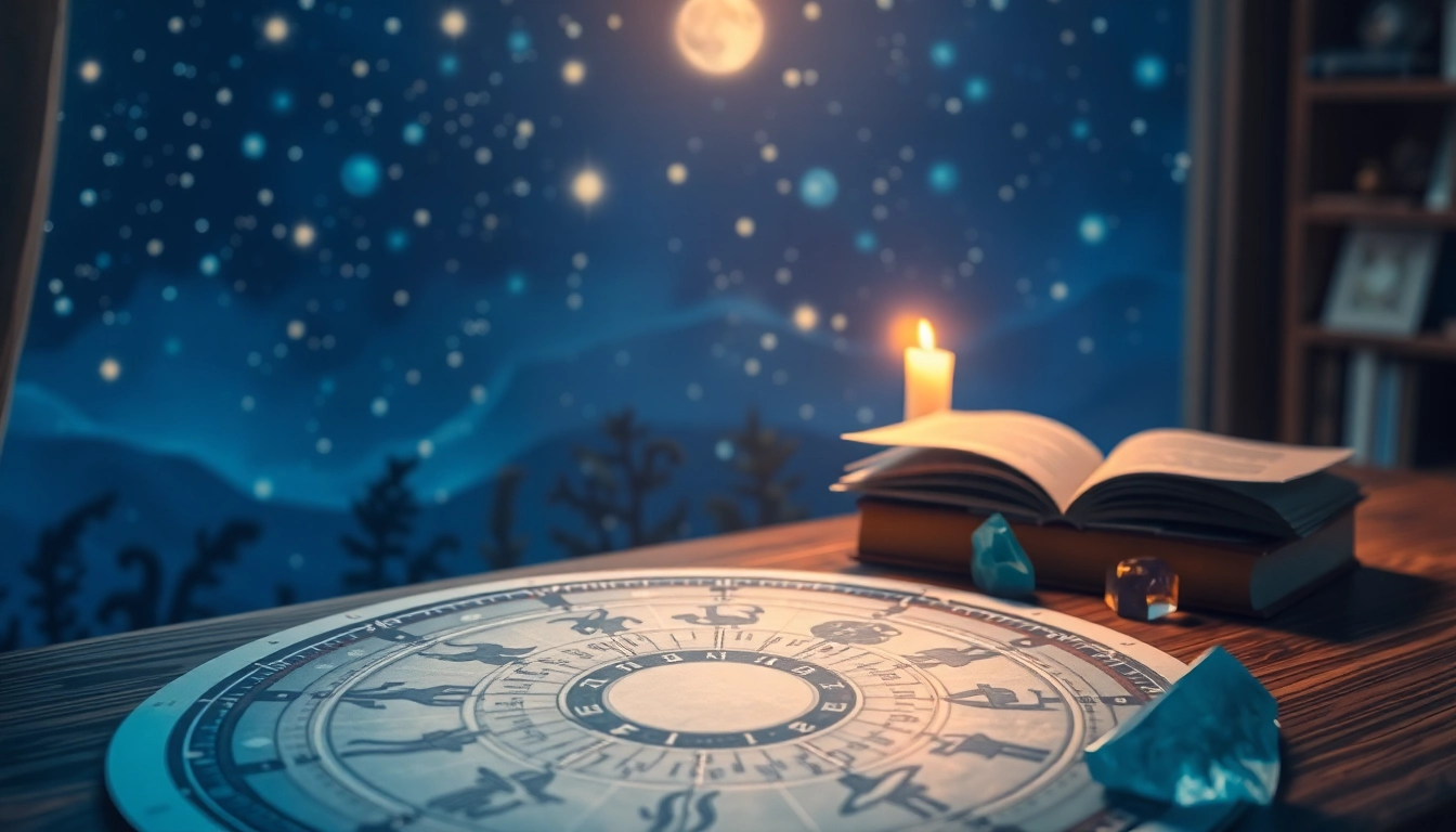 Gestalten Sie personalisierte Horoskope mit einem astrologischen Geburtshoroskop und einem nächtlichen Himmel.
