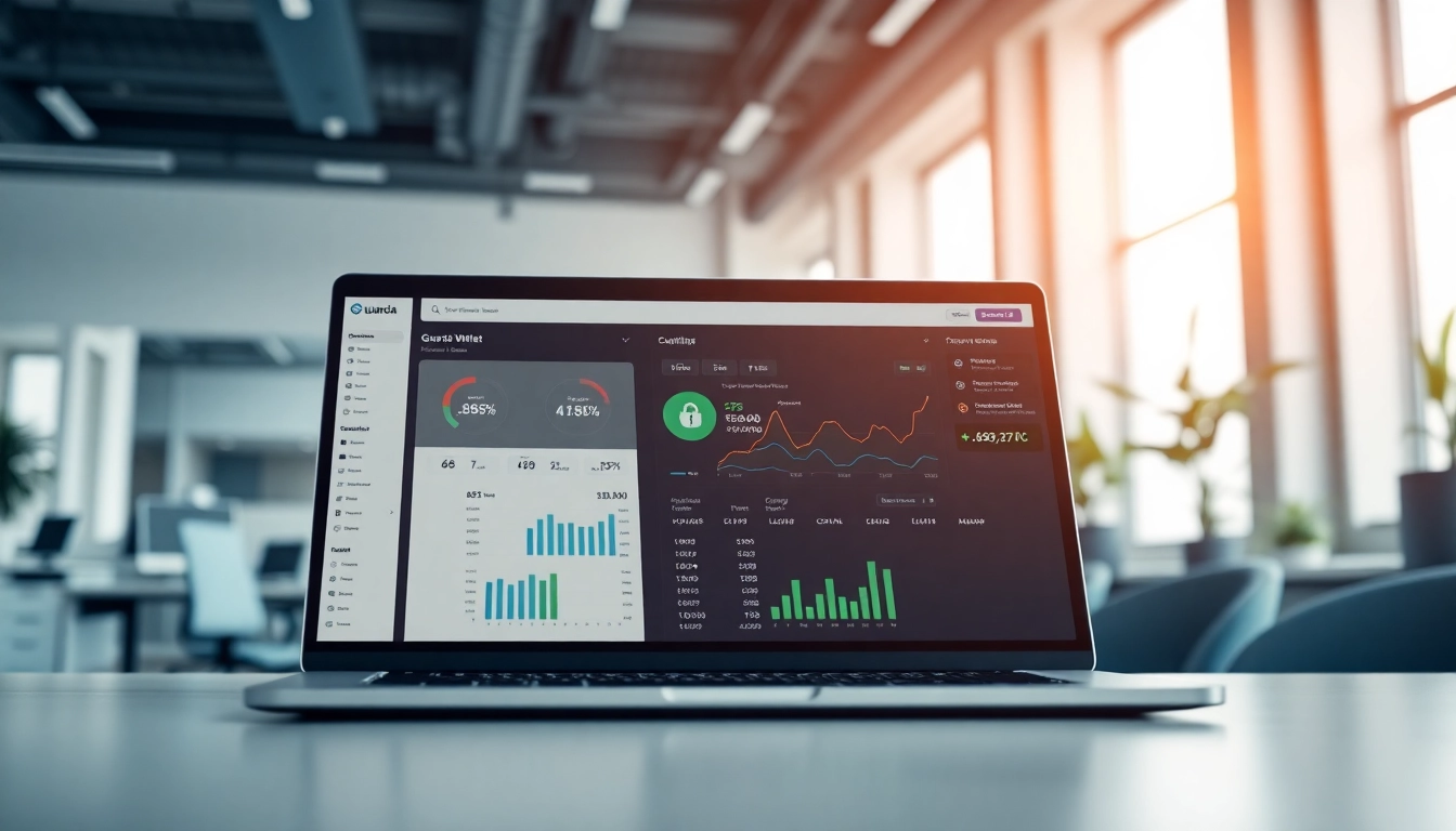 Interact with the guarda wallet digital interface in a professional tech environment.