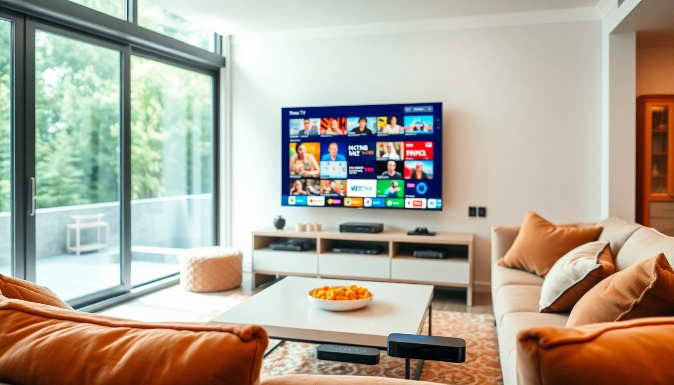 Abonnement iptv configuré dans un salon accueillant pour une expérience de visionnage optimale.