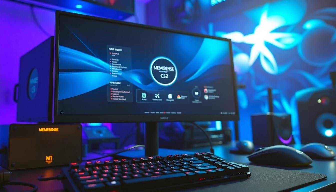 Buy MemeSense CS2 with a professional gaming setup showcasing advanced modding tools.