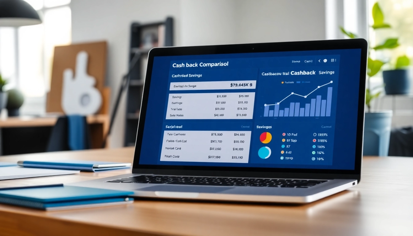 Visual representation of the best cashback comparison tool in action, showcasing user-friendly interface and data charts.