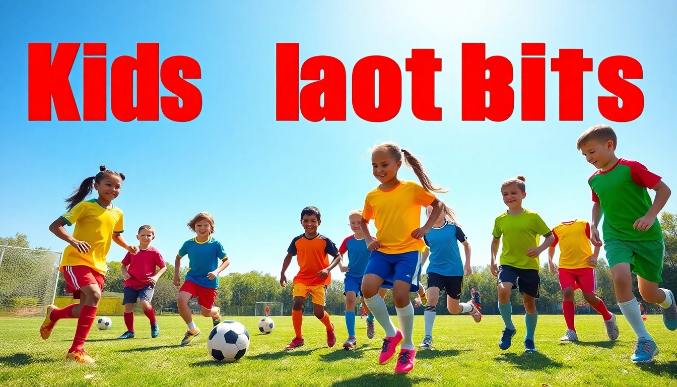 Kids Football Kits showcased vibrantly with children in action on a sunny field