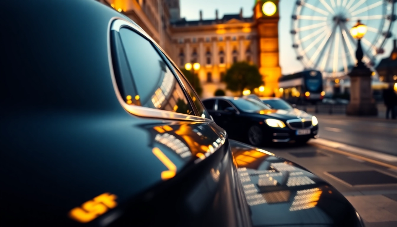 Luxury chauffeur service London with a professional driver next to an elegant black car.