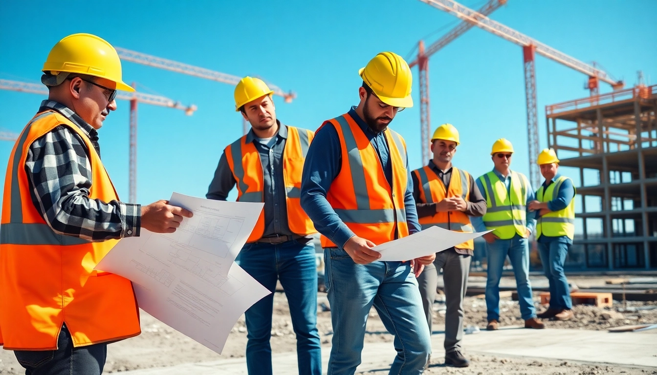 New Jersey Commercial General Contractor managing a vibrant construction site with a focused team.
