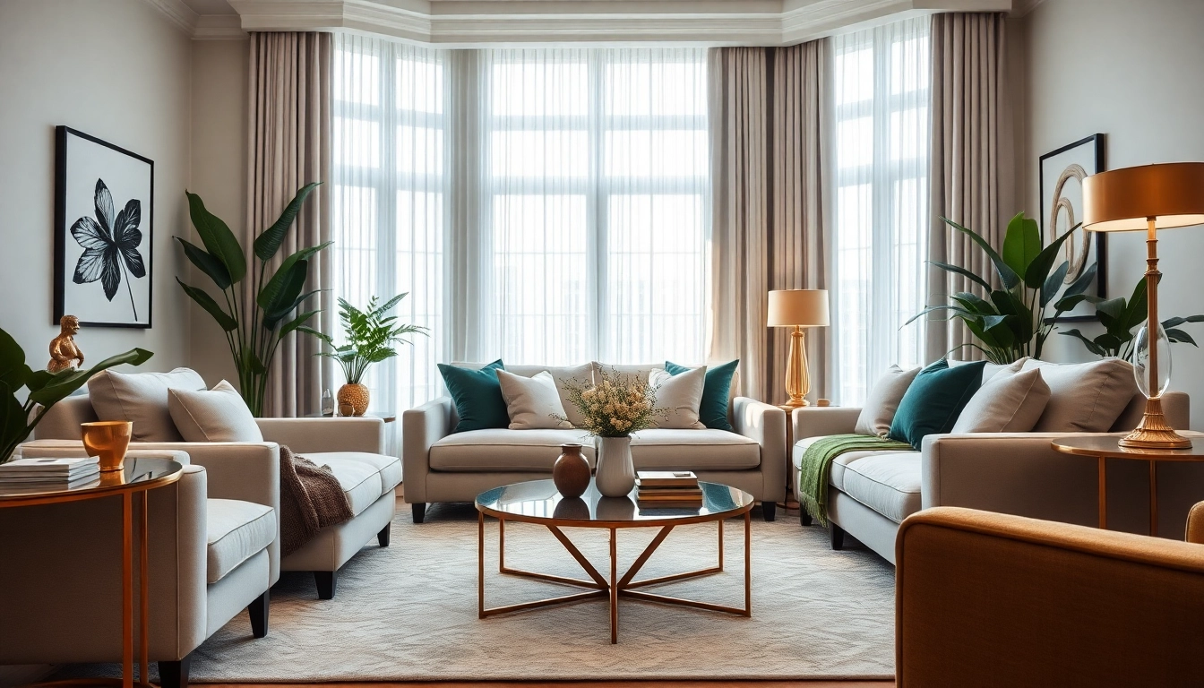 Showcasing the expertise of a windermere interior decorator in a chic, inviting living room.