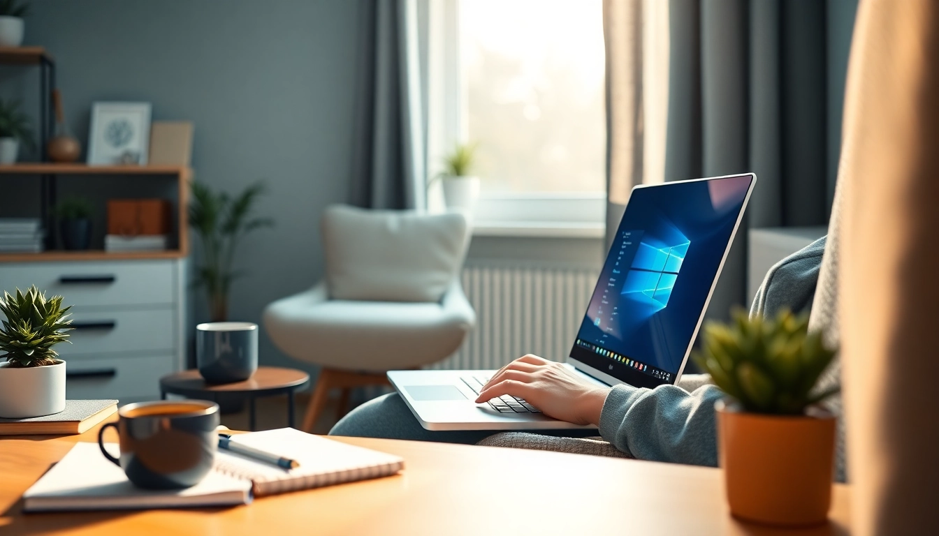 Erlebe die Microsoft Windows Benutzeroberfläche in einem modernen Büro-Setup.
