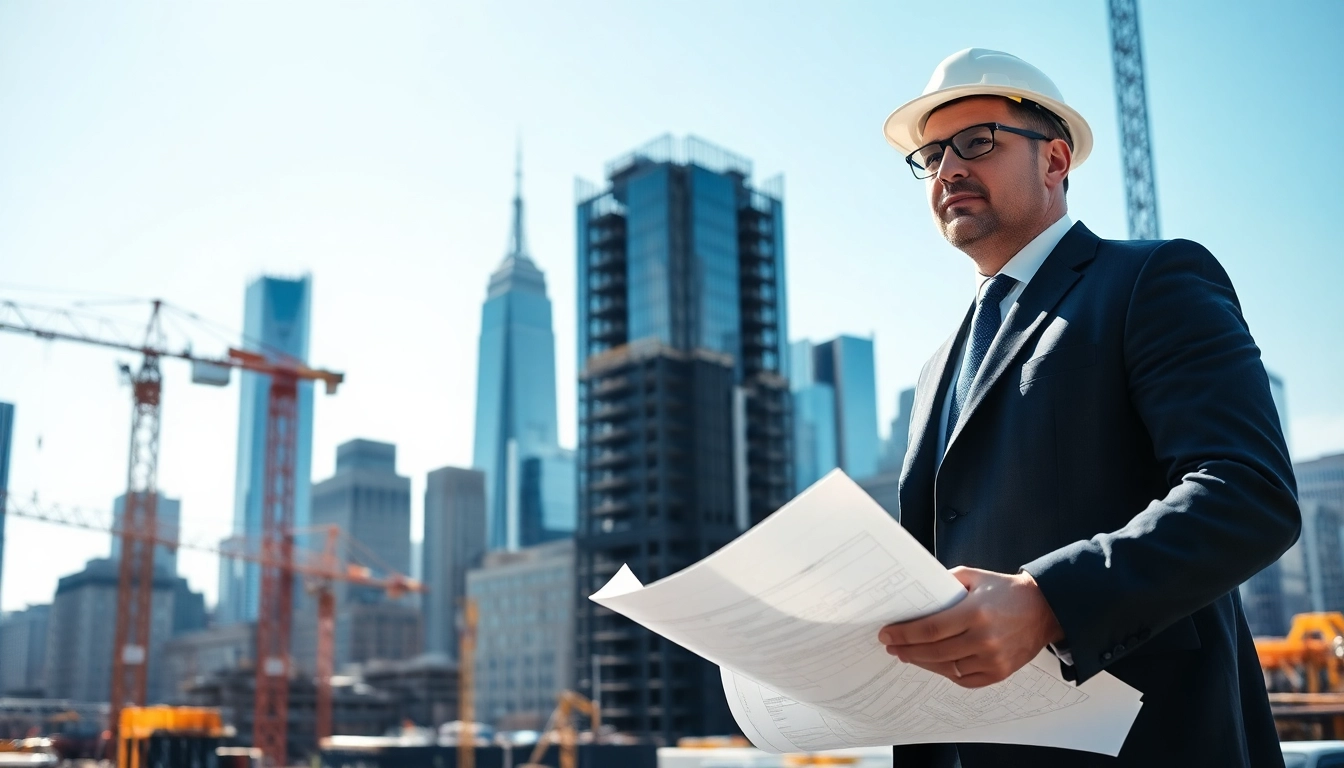 New York Construction Manager coordinating activities at a dynamic construction site in NYC.