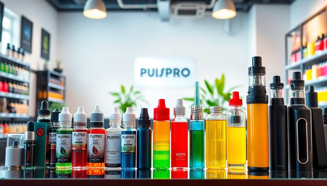 Shop interior of puff pro vape shop featuring a colorful array of vape products and e-liquids.