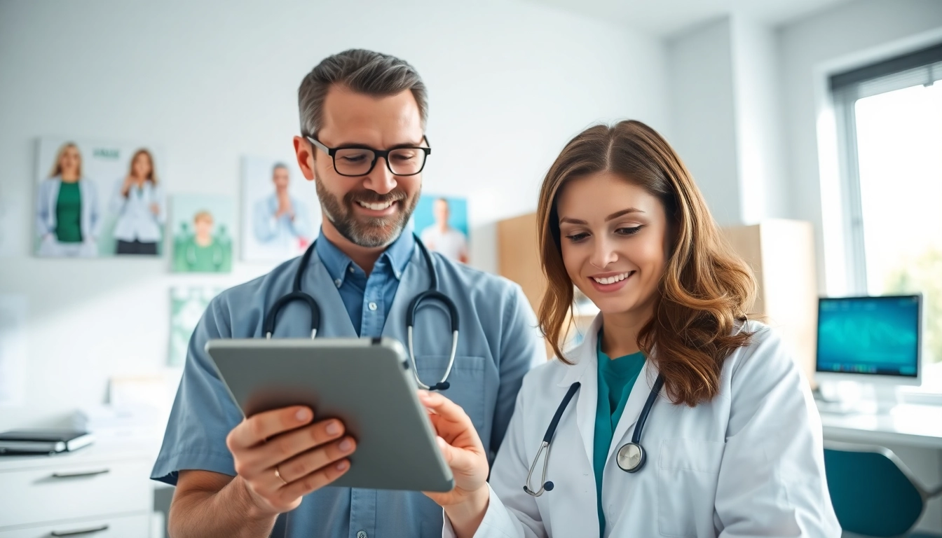 Integrating eprescription apps for efficient healthcare management in a modern medical office.