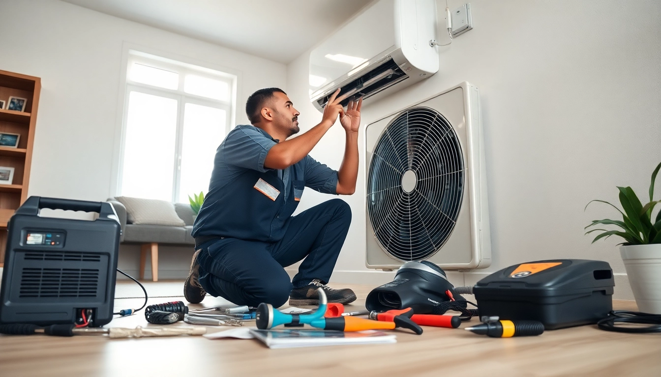 Technician performing AC repair in Glendale AZ, showcasing expertise and reliable service.