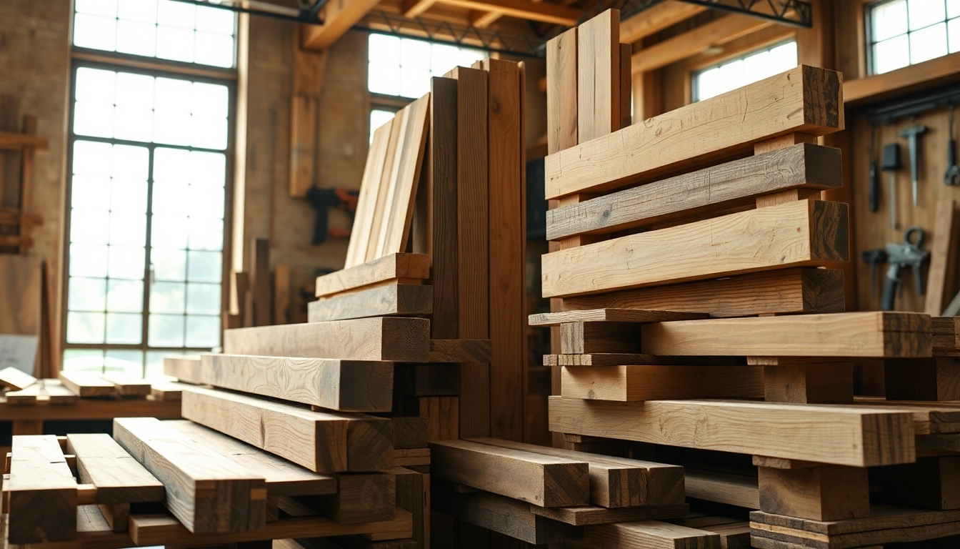 Showcasing pallet elements & pallet wood in a sunny workshop environment with textured components.