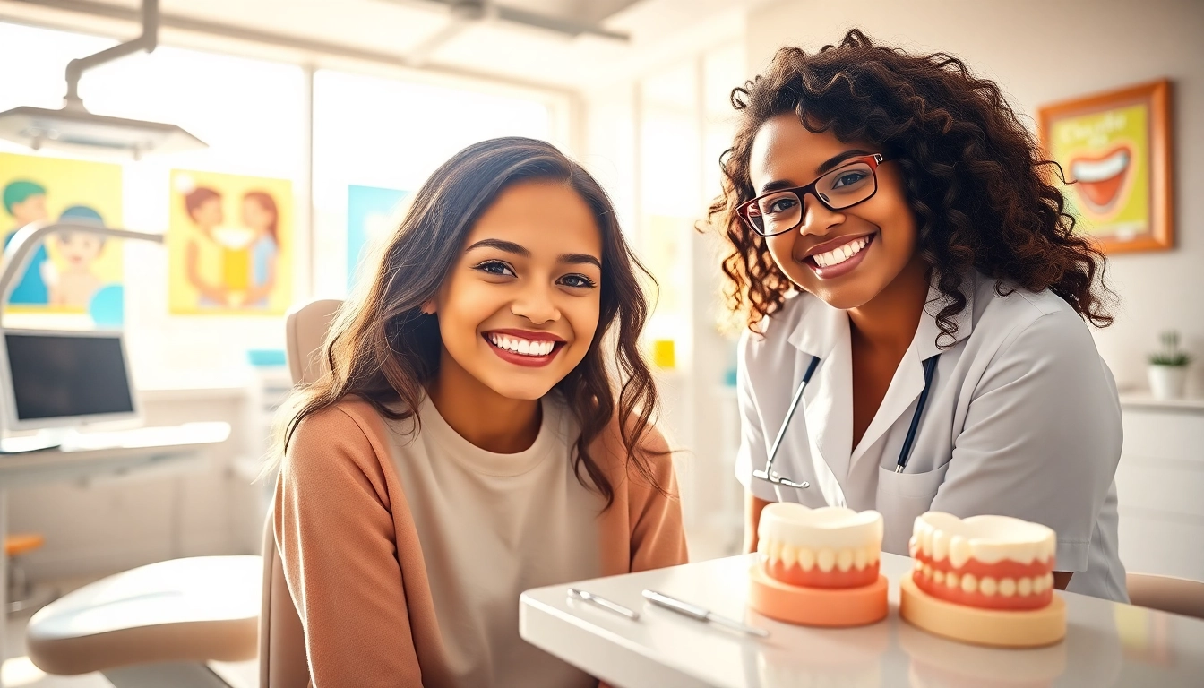 Smiling patient receiving care from an orthodontist Myrtle Beach in a bright dental office