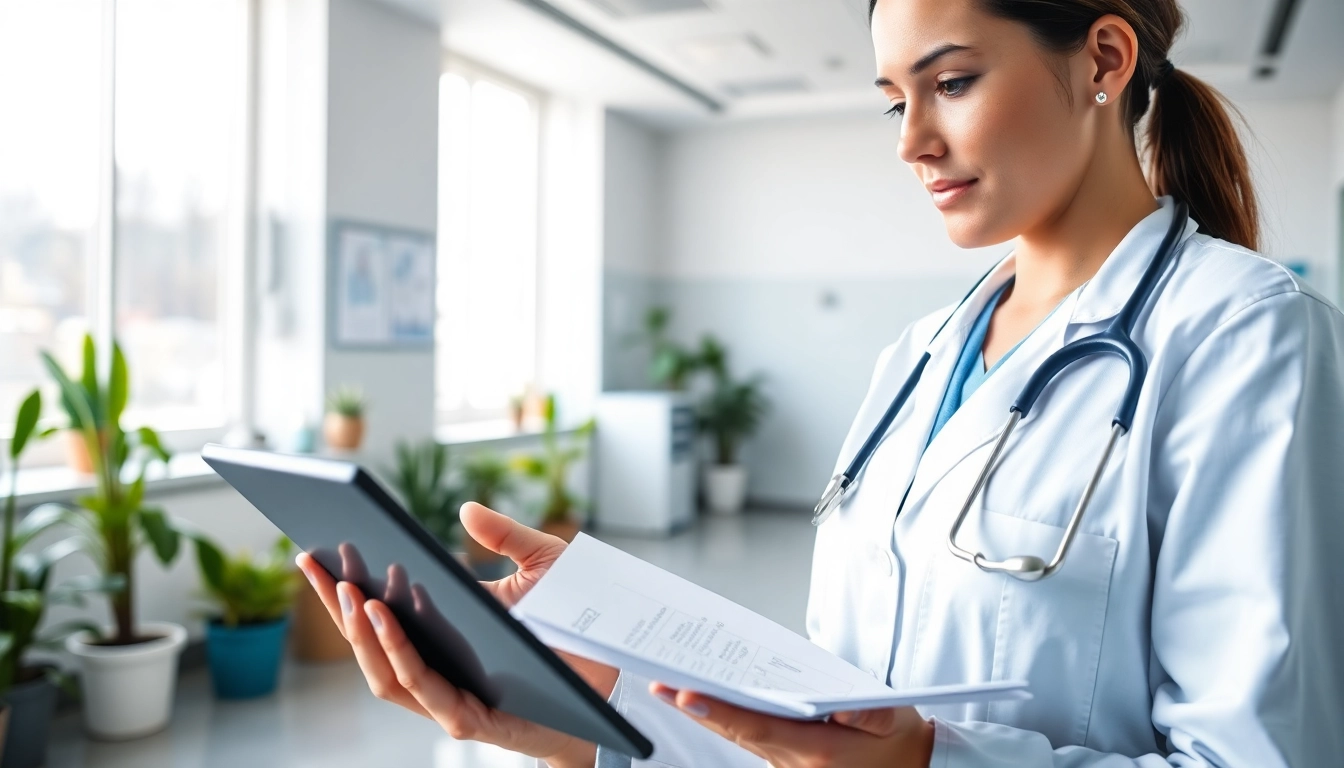 E-prescribing vs traditional prescribing illustrated by a healthcare worker using a digital tablet in a modern clinic setting.