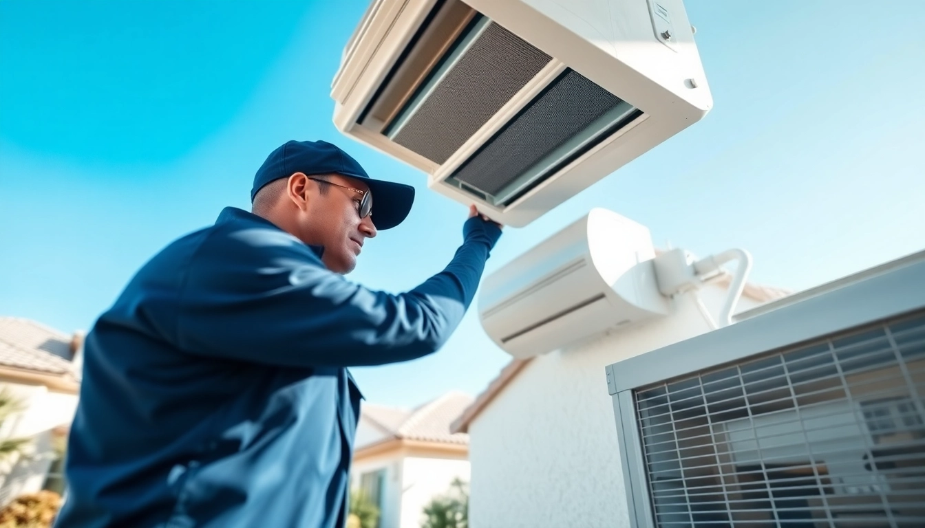 Repairing Scottsdale AC units in a bright neighborhood with professional technicians.