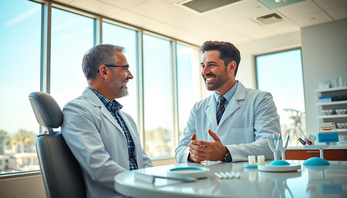 Discover braces Myrtle Beach options as the orthodontist explains treatments in a bright clinic setting.