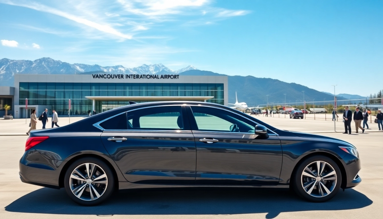 Experience premium Vancouver airport car service with a stylish sedan ready at the airport.